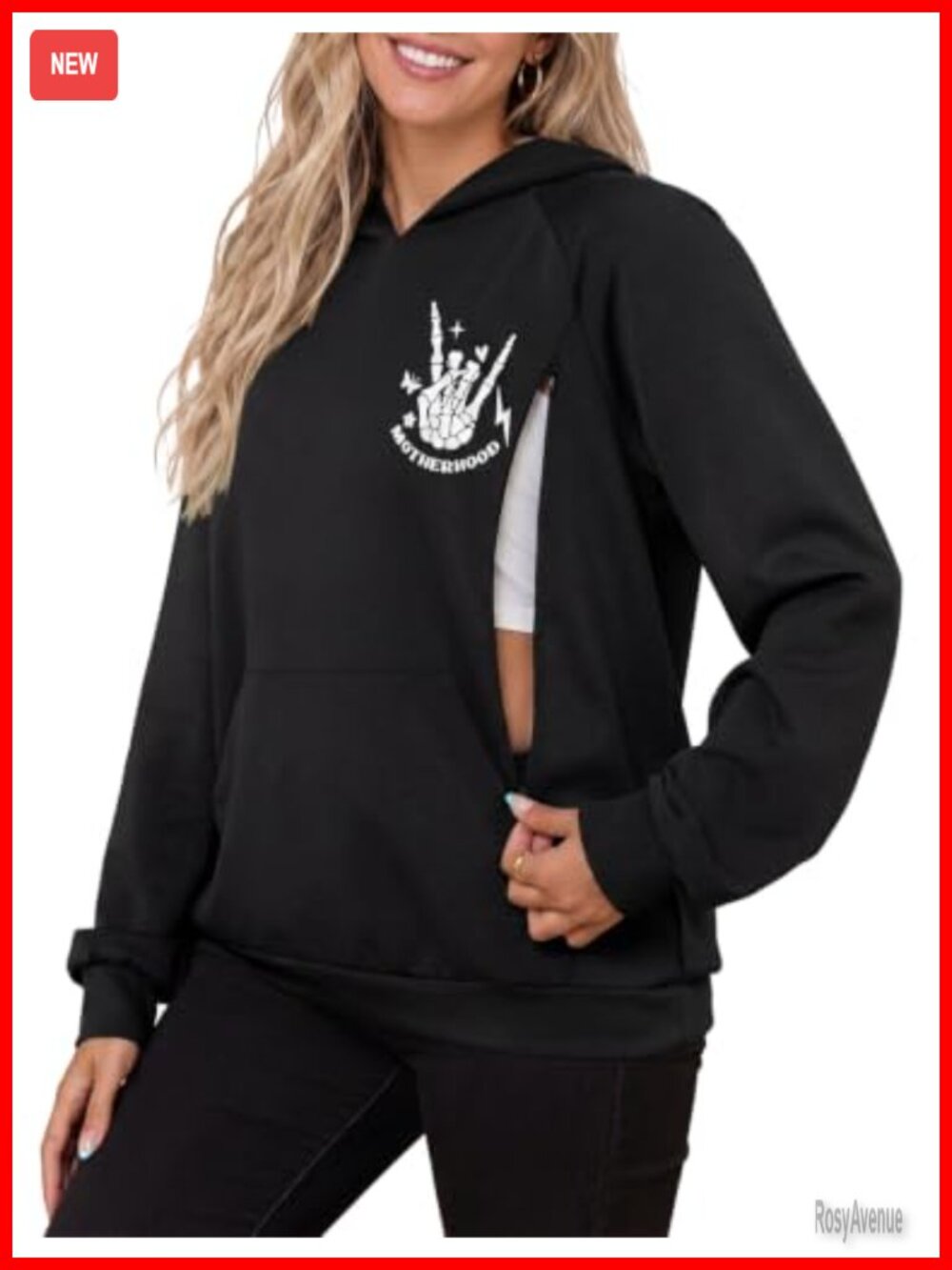 Nursing Hoodie for Breastfeeding Hidden Zipper Maternity Sweatshirt